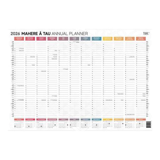 Acme Tuhi Wall Planner Double Sided A2 Unlaminated Maori 2026 12447886_1