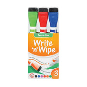 Acme Write n Wipe 2 in 1 Whiteboard Markers 3 Pack 6 Colours 556031_1