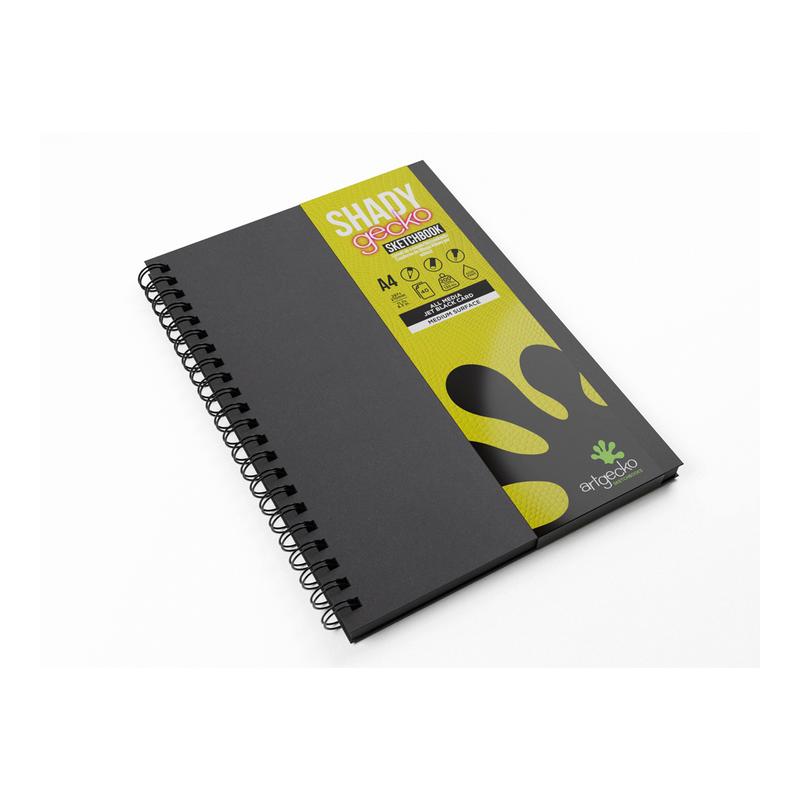 Artgecko Shady Sketchbook A4 80 Pages 40 Sheets 200gsm Black Toned Card GEC400_4