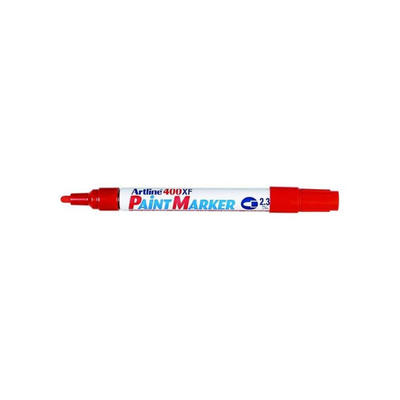 Artline 400 Permanent Paint Marker 2.3mm Bullet Red, Aluminium Barrel_1