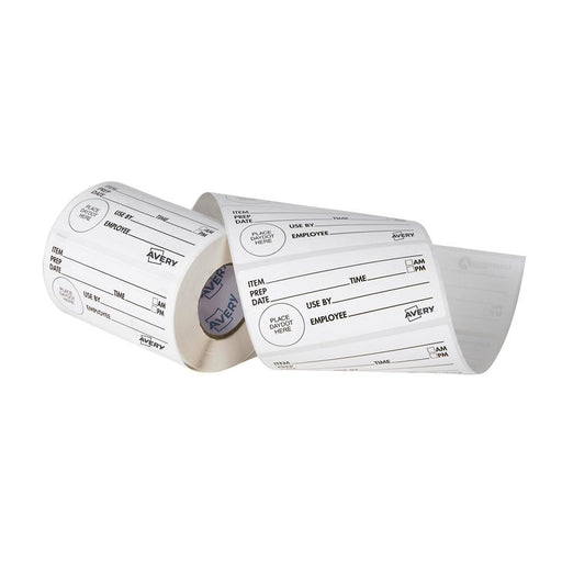 Avery Labels Shelf Life Removable 102x47mm White Black 500 Roll 1002521_1
