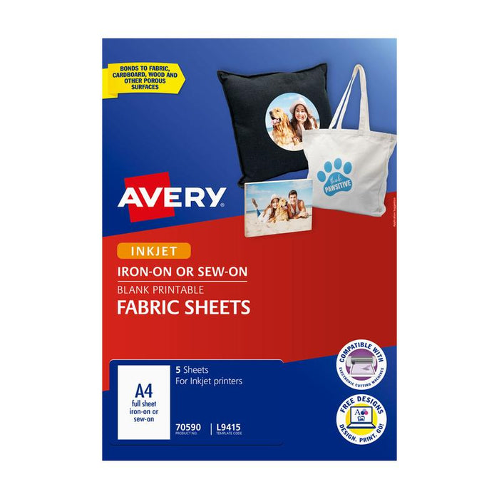 Printable Fabric Sheets A4 Avery 5 Sheets L9415 Officecentre