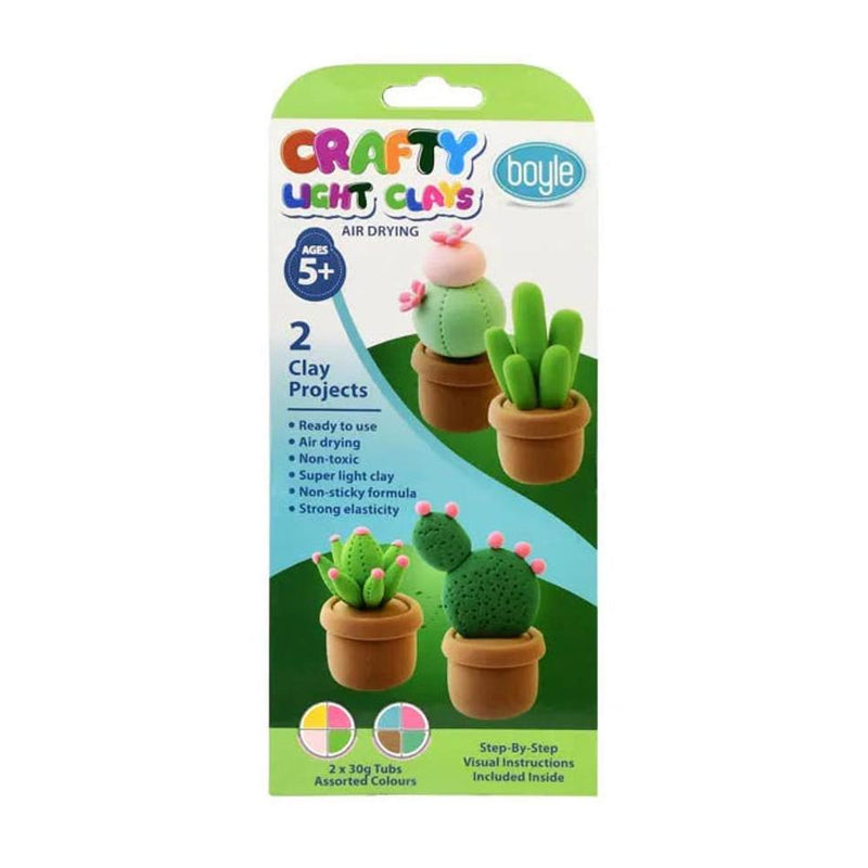 Boyle Crafty Clays Kit DIY Project Succulents 2 x 30g, Non-toxic_1