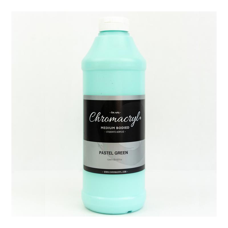 Chromacryl Acrylic Paint Student 1 Litre Pastel Green 178313_1
