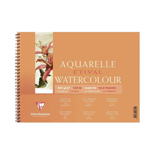 Clairefontaine Etival Cold Press Wirebound Pad 18x24cm 300g 12sh C96070C_1