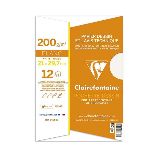 Clairefontaine Lavis Dessin Technical Drawing Paper A4, Pack of 12 C96258C_2