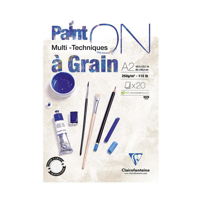 Clairefontaine PaintON Pad Grain White A2 20sh C975051C_1