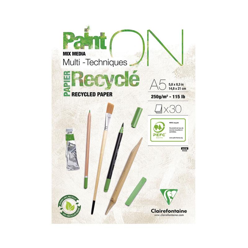 Clairefontaine PaintON Recycled Paper Pad White A5 30sh C975740C_1