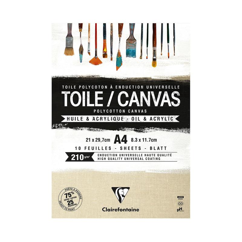 Clairefontaine Polycotton Canvas Pad Natural A4 210g 10sh C975210C_1