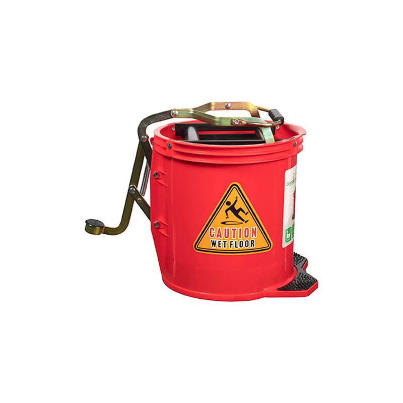 Cleanlink Heavy Duty Mop Bucket Metal Wringer 16L Red 12003_1