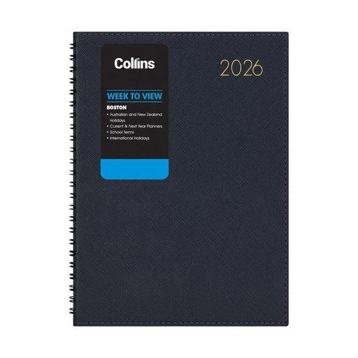 Collins A43 Week To View Diary Navy Even Year 441092_1