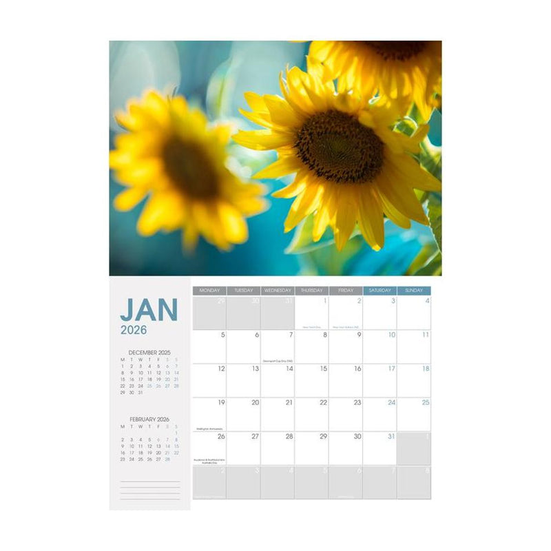 Collins A4 NZ Floral Wall Calendar Even Year 11294614_2