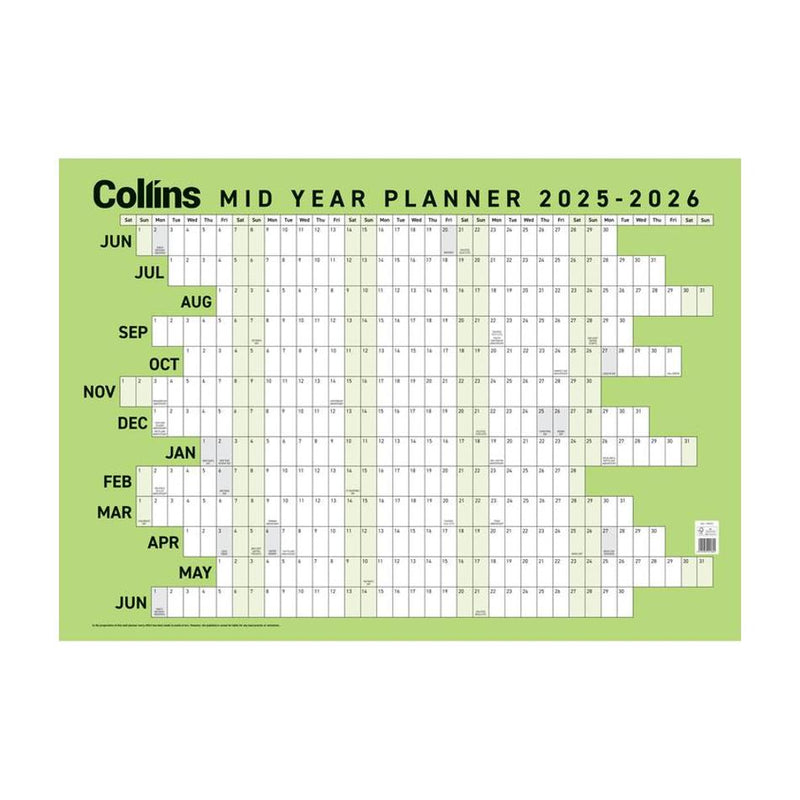 Collins Large Mid Year Planner 2025-2026, Double-Sided 700x990mm_1