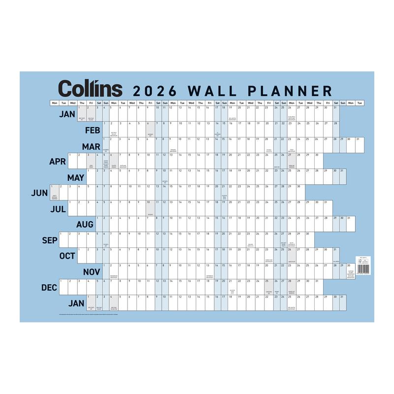 Collins Wallplanner Large 700 X990mm Unlaminated 2026 438174_1