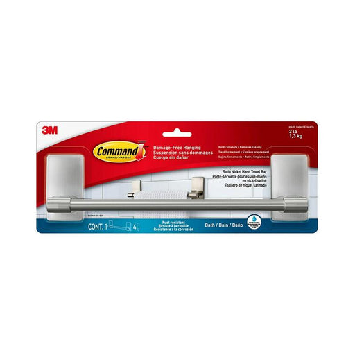 Command Bath Hand Towel Bar BATH41-SN-ESF Satin Nickel 11341_1