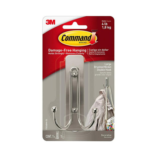 Command Hook 17036BN-ES Large Double Brushed Nickel 11239_1