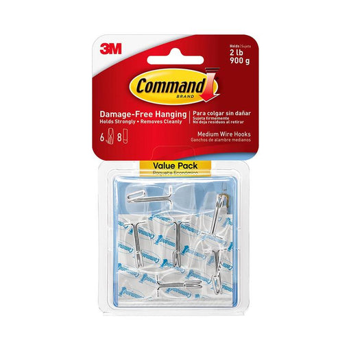 Command Hook 17065CLR-6ES Medium Clear Wire, Pack of 6 11243_1