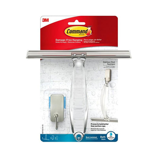 Command Metal Bath Hook and Squeegee BATH32-SS-ES 10301_1
