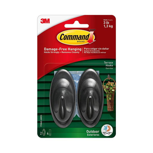 Command Outdoor Terrace Hooks 17086S-AWES Medium Slate, Pack of 2 11180_1