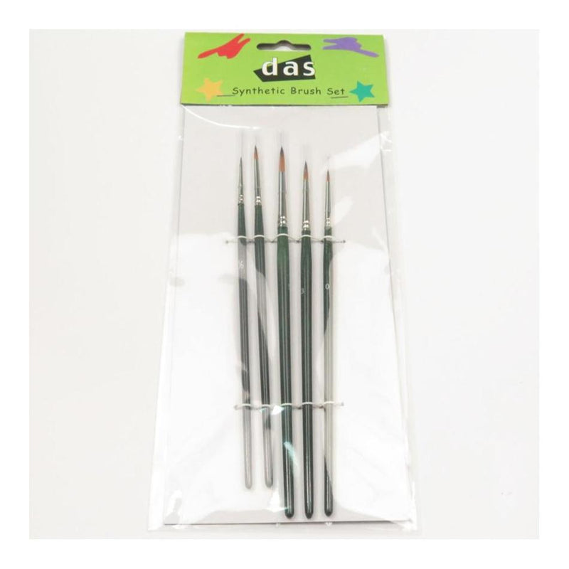 Das 8301 Synthetic Round Paint Brush Set of 5 Assorted Sizes, Oil Painting_1
