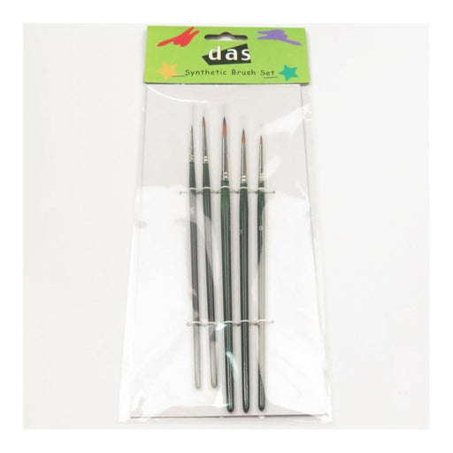 Das 8301 Synthetic Round Paint Brush Set of 5 Assorted Sizes, Oil Painting_1