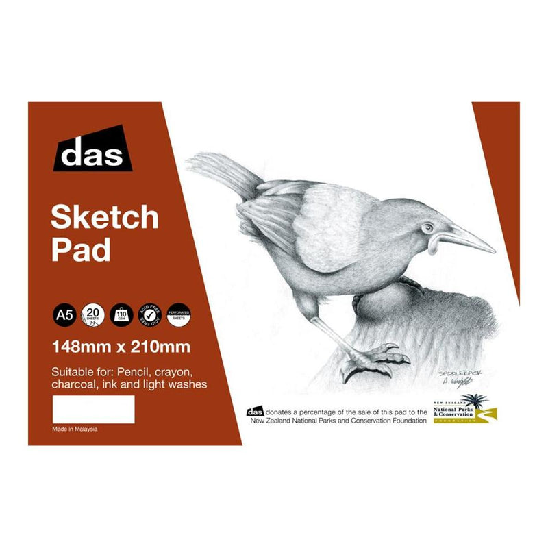 Das Acid Free Saddleback Spiral Sketch Paper Pad 110gsm 20 Sheets - Size A5_1
