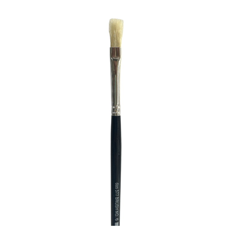 Das Eterna 577 Hog Bristle Flat Brushes - Size 6, Black Handle_1