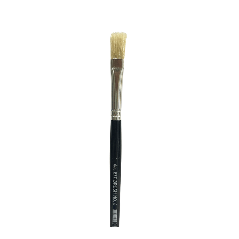 Das Eterna 577 Hog Bristle Flat Brushes - Size 8, Medium-Length Handle_1