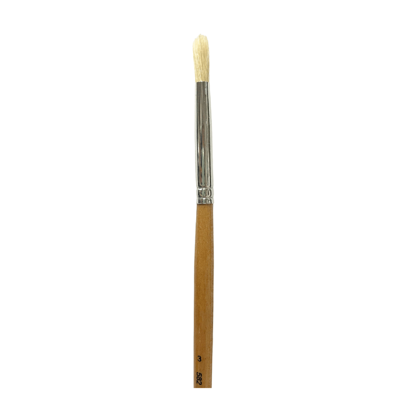 Das Eterna 582 Hog Bristle Round Brushes - Size 3, Black Handle_1
