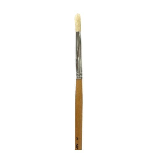 Das Eterna 582 Hog Bristle Round Brushes - Size 3, Black Handle_1