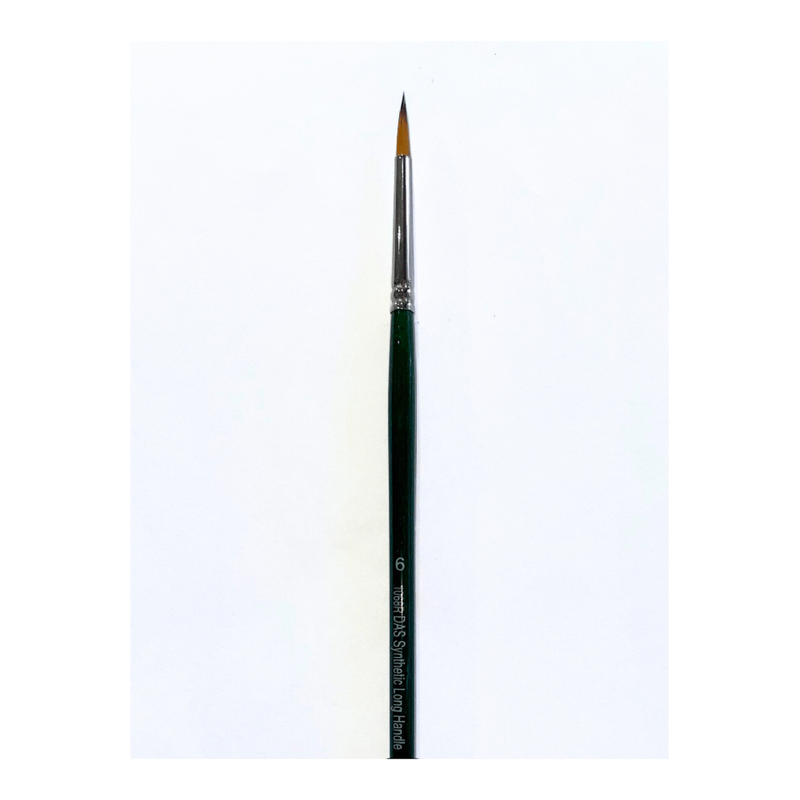 Das S1068R Synthetic Round Brush Long Handle - Size 6, Oil Painting_1