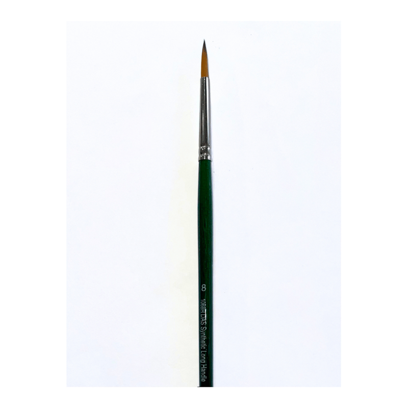 Das S1068R Synthetic Round Brush Long Handle - Size 8, Oil Painting_1