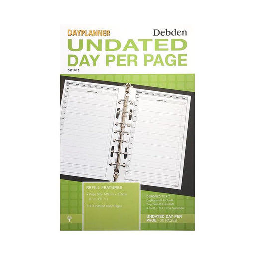 Debden Desk Dayplanner Refill Undated Day to a Page CDDK1015_1