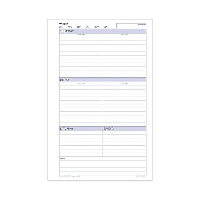 Debden Desk Dayplanner Refill Undated Week to View CDDK1016_4