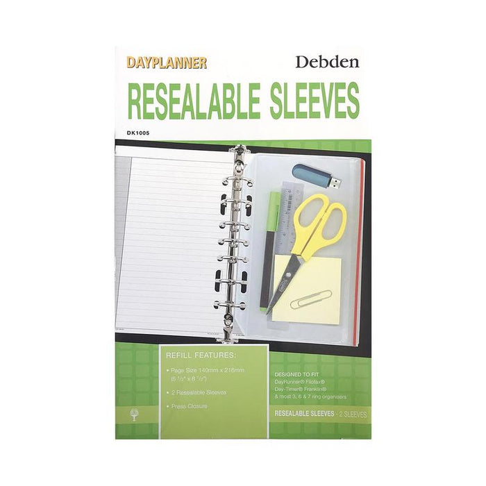 Debden Desk Dayplanner Resealable Sleeve, Pack of 2 CDDK1005_1