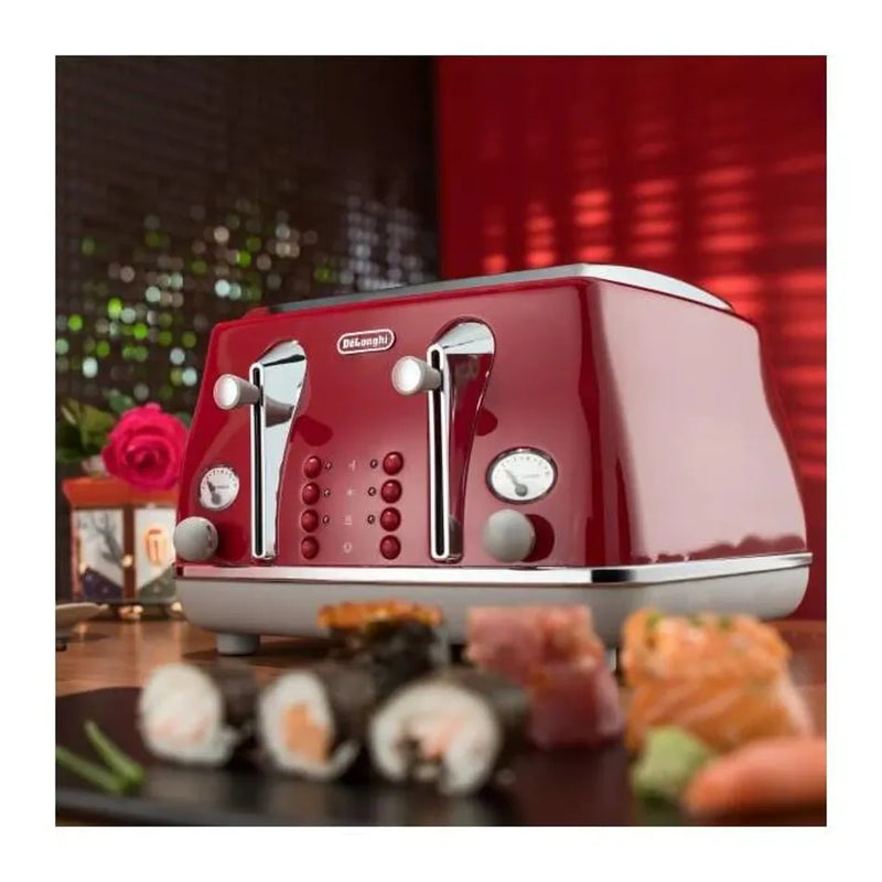 Delonghi Icona Capitals 4 Slice Toaster and Kettle Set - Red_4