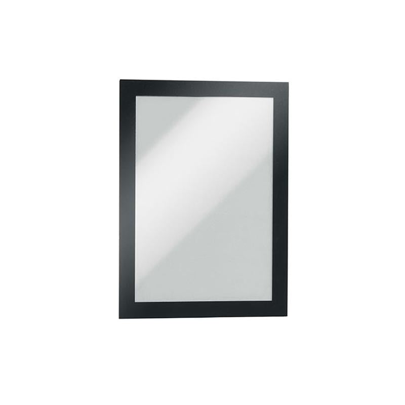 Durable Duraframe Self-Adhesive Sign Holder A5 Black Pk2 487101_1