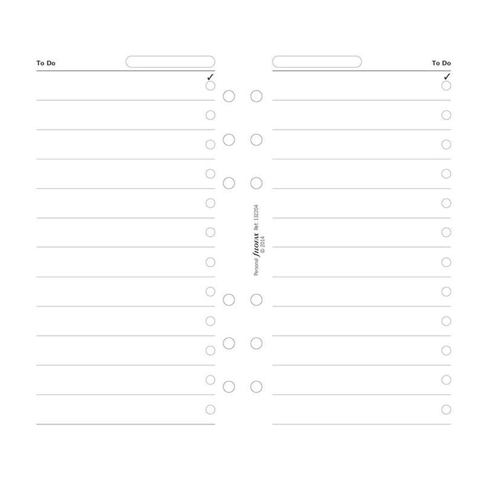 Filofax Organiser Refill Personal To Do Lists White F132204_2