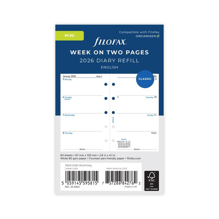Filofax Refill Classic WTV Mini 2026 1001655_1