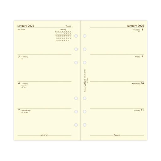 Filofax Refill Classic WTV Personal Cotton Cream 2026 1001669_2