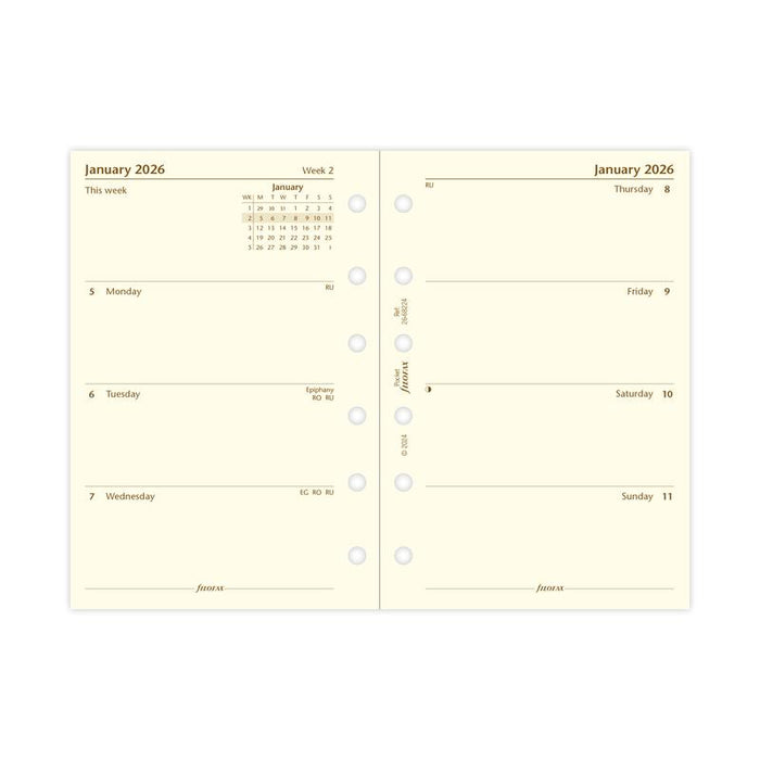 Filofax Refill Classic WTV Pocket Cotton Cream 2026 1001660_2