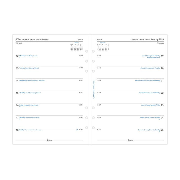 Filofax Refill Classic Week Per Page A5 ML 2026 1001675_2