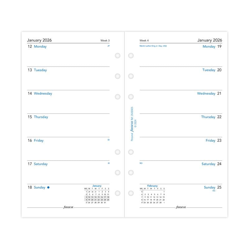 Filofax Refill Classic Week Per Page Personal 2026 1001670_2