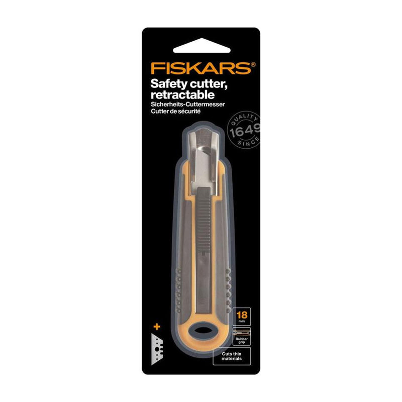 Fiskars 18mm Safety Knife FK1393C - Self-Retracting Design_2