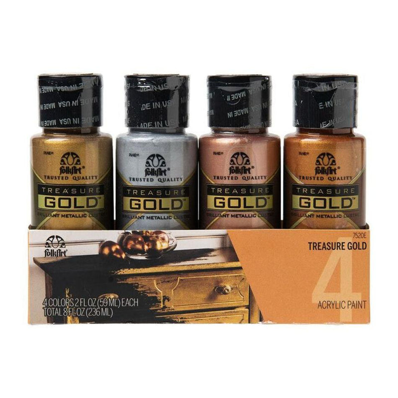Folk Art Treasure Gold Paint Set Multicoloured_1