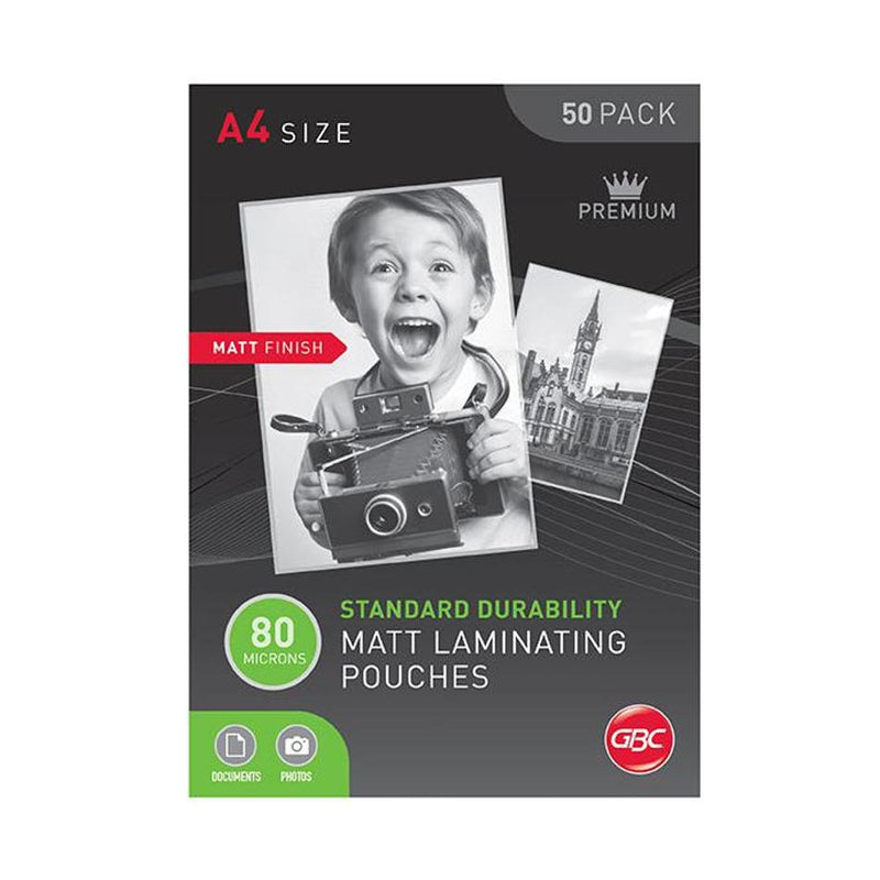 Gbc laminating pouch a4 80 micron pk50 matt_1