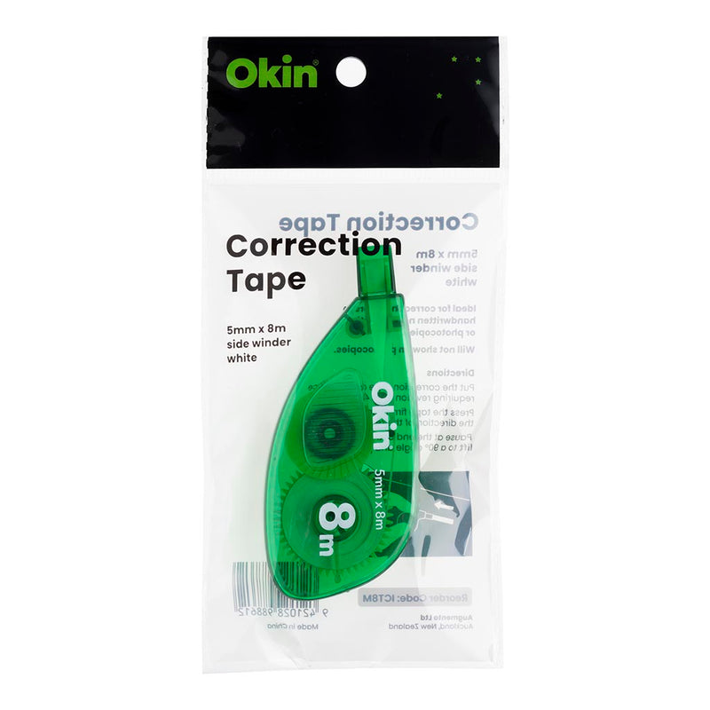 Okin Correction Tape 5mm x 8m - Instant Dry, White