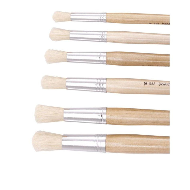 Jasart 582 Hog Round Brushes - Soft Hog Bristle, Oil Painting_4