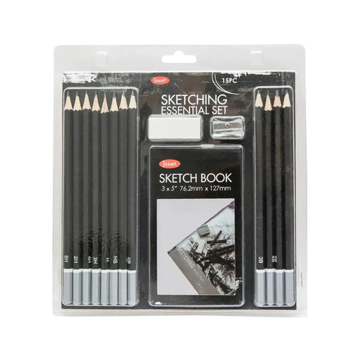 Jasart Essential Sketching Set of 15 with 3" x 5" Sketch Book_1