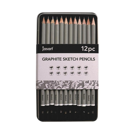 Jasart Studio Graphite Sketching Pencils Tin of 12_1